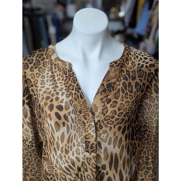 Tahari Leopard Print Blouse - Picture 2 of 2